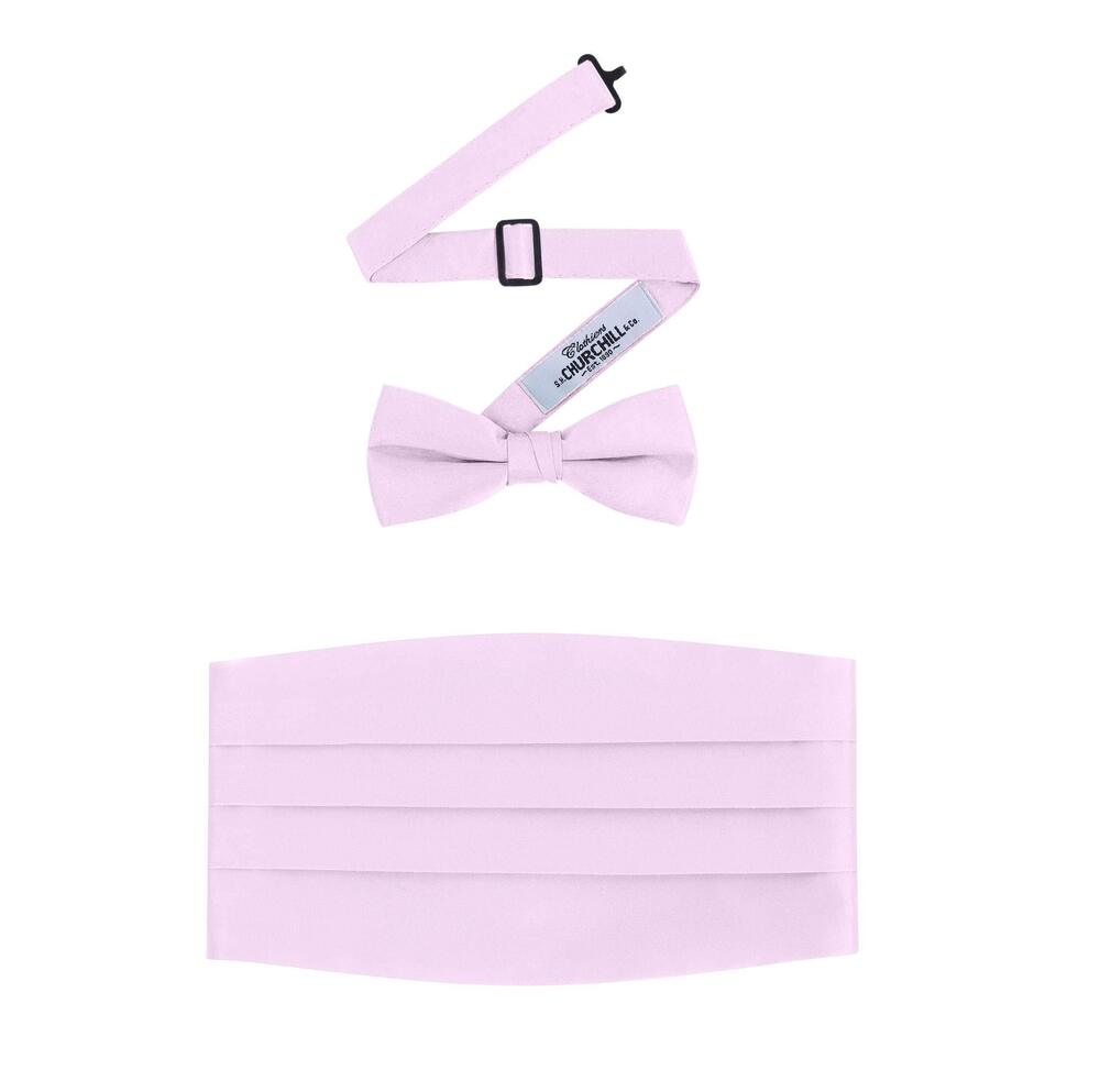 4914 Formal Satin Bowtie and Cummerbund Set - Pink, By S. H. Churchill